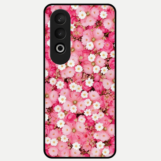  Pink Daisy Bliss Glass Case For Oneplus Nord CE4 back cover – full design glossy printed glass finish