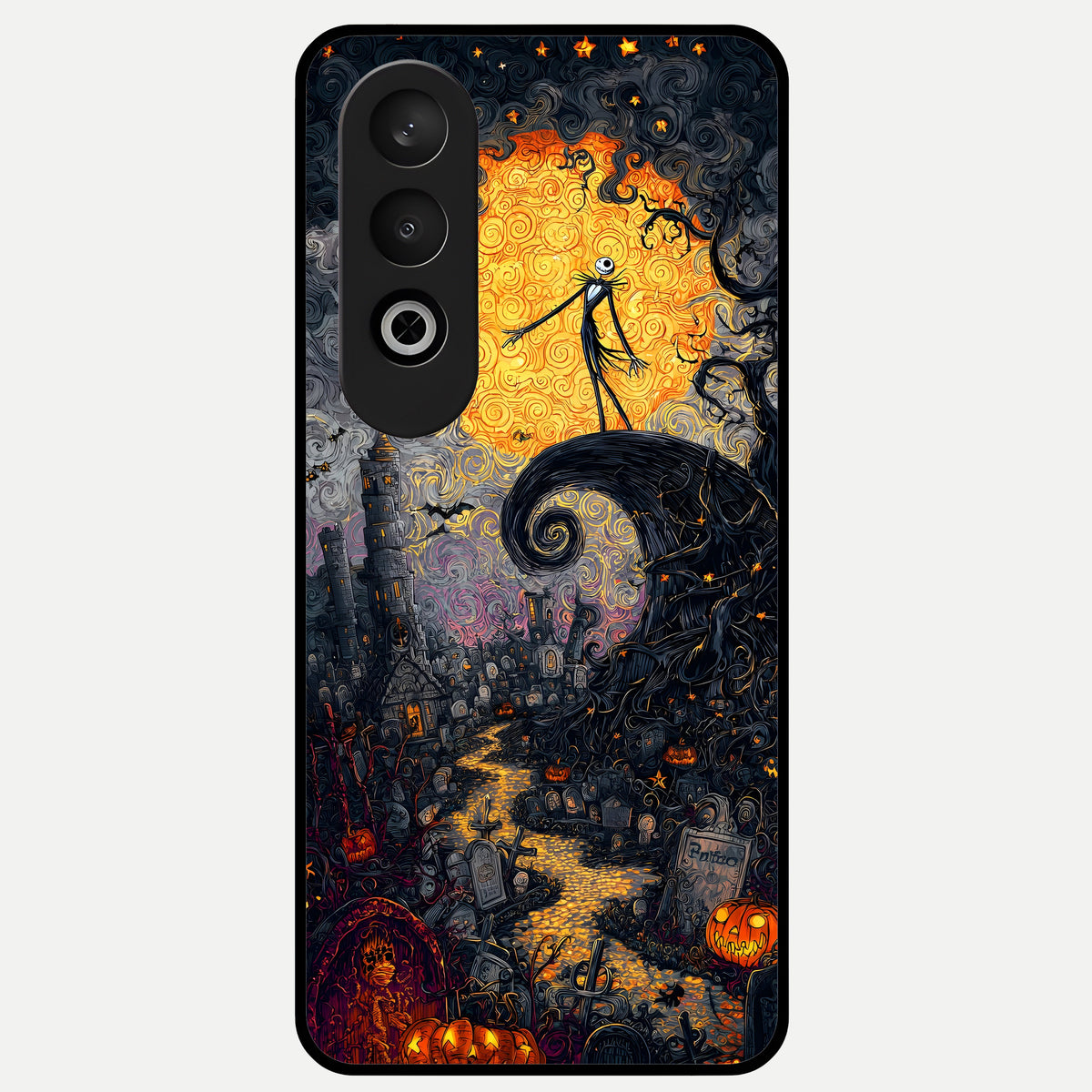  Pumpkin Moonlight Tale Glass Case For Oneplus Nord CE4 back cover – full design glossy printed glass finish