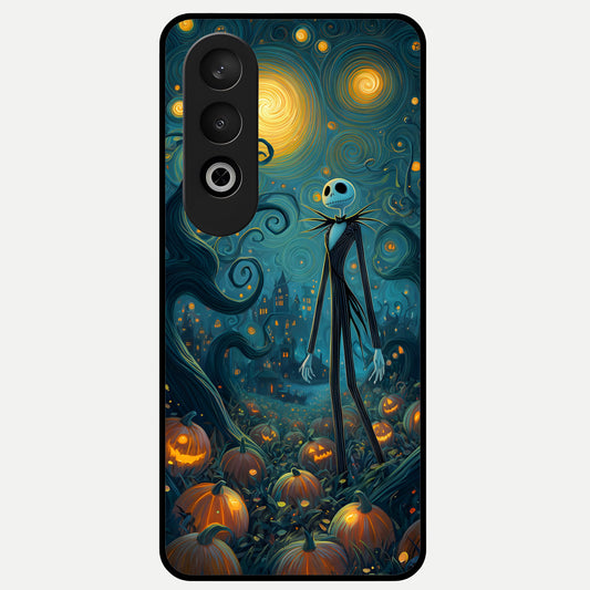  Pumpkin Moon Night Glass Case For Oneplus Nord CE4 back cover – full design glossy printed glass finish