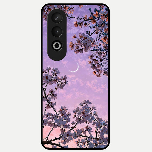  Purple Serenity Moon Glass Case For Oneplus Nord CE4 back cover – full design glossy printed glass finish