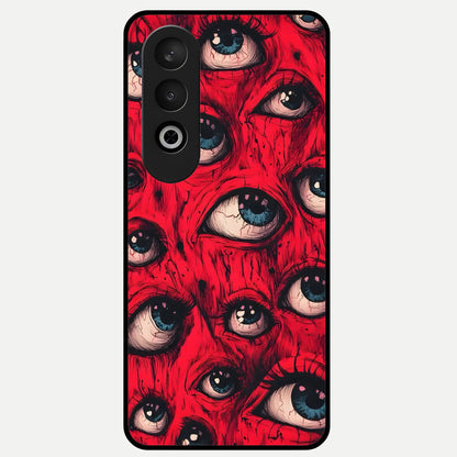  Red Eyes Pattern Glass Case For Oneplus Nord CE4 back cover – full design glossy printed glass finish
