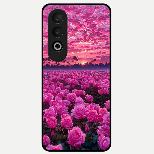  Rose Sunset Valley Glass Case For Oneplus Nord CE4 back cover – full design glossy printed glass finish