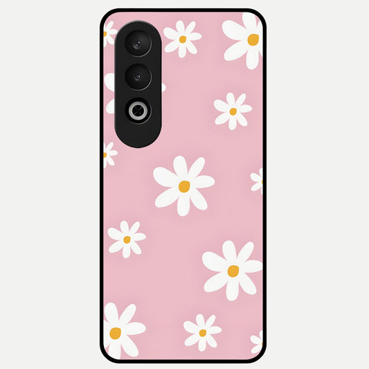  Soft Daisy Bliss Glass Case For Oneplus Nord CE4 back cover – full design glossy printed glass finish