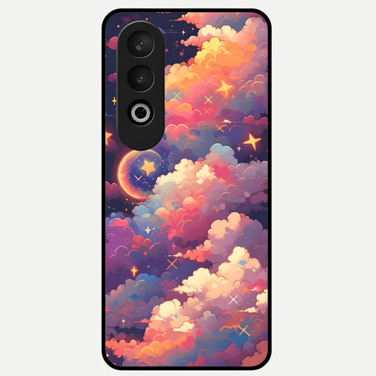  Starlit Dream Clouds Glass Case For Oneplus Nord CE4 back cover – full design glossy printed glass finish