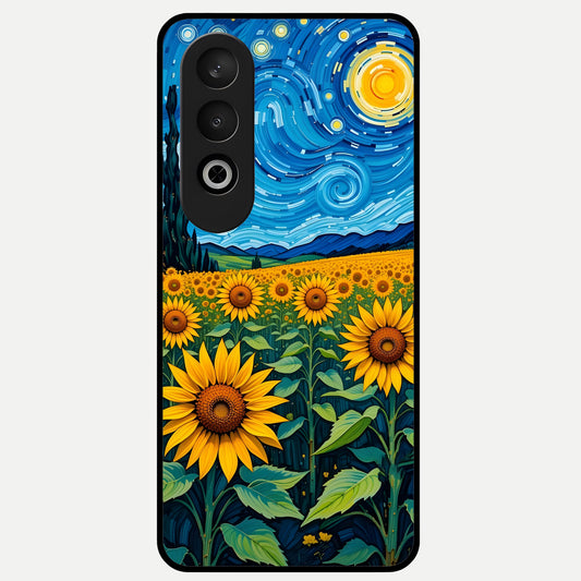  Starry Sunflower Dreams Glass Case For Oneplus Nord CE4 back cover – full design glossy printed glass finish
