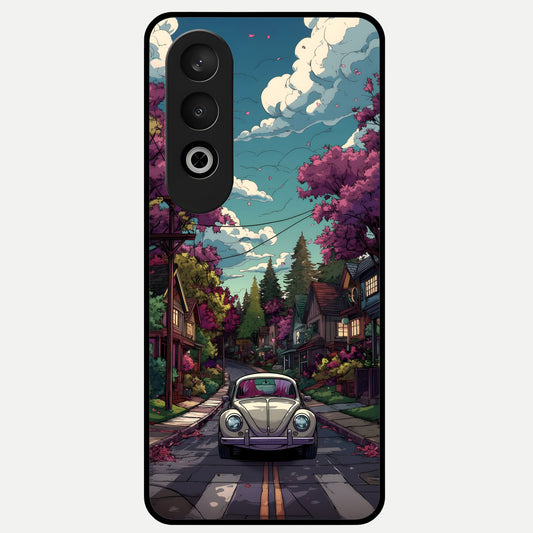  Vintage Street Drive Glass Case For Oneplus Nord CE4 back cover – full design glossy printed glass finish