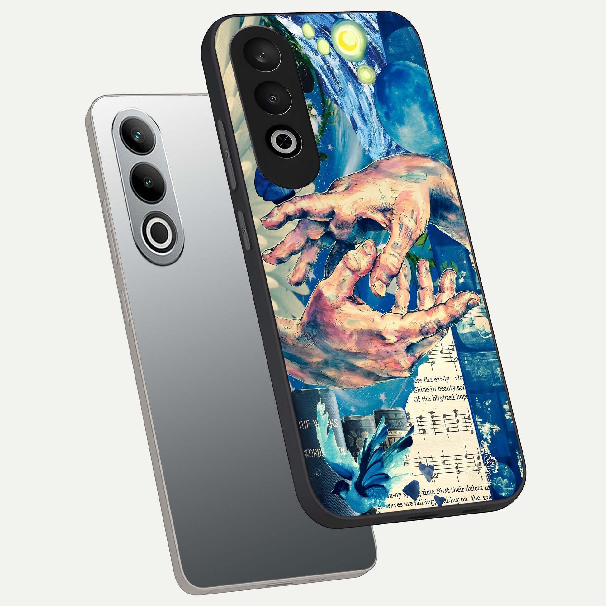  Aesthetic Divider phone case For Oneplus Nord CE4 showing premium glass back cover with detailed artwork