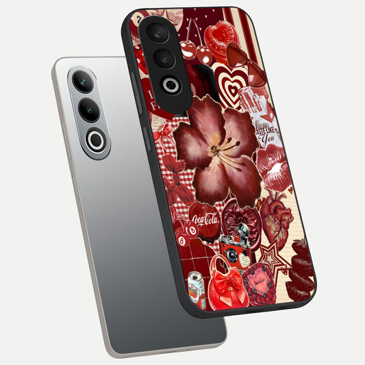  Aesthetic Little Freak phone case For Oneplus Nord CE4 showing premium glass back cover with detailed artwork