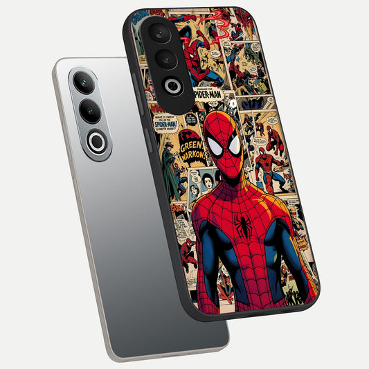  Aesthetic Spider phone case For Oneplus Nord CE4 showing premium glass back cover with detailed artwork