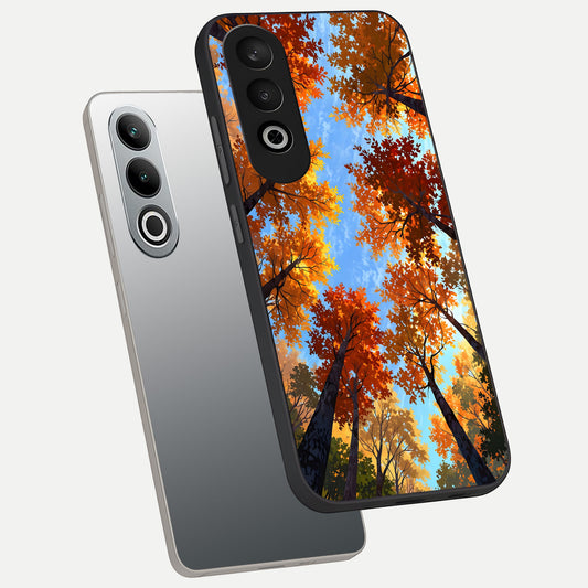  Autumn Sky Rise phone case For Oneplus Nord CE4 showing premium glass back cover with detailed artwork