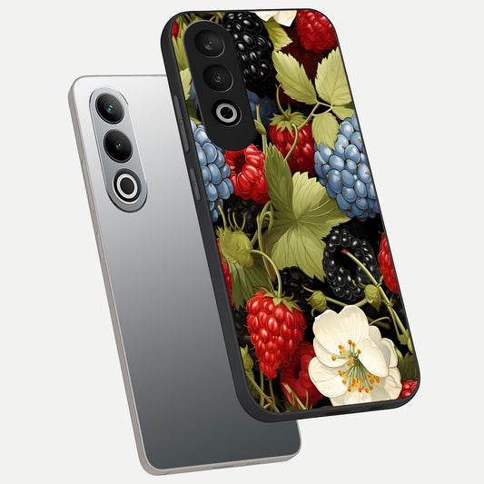  Berry Bloom Charm phone case For Oneplus Nord CE4 showing premium glass back cover with detailed artwork