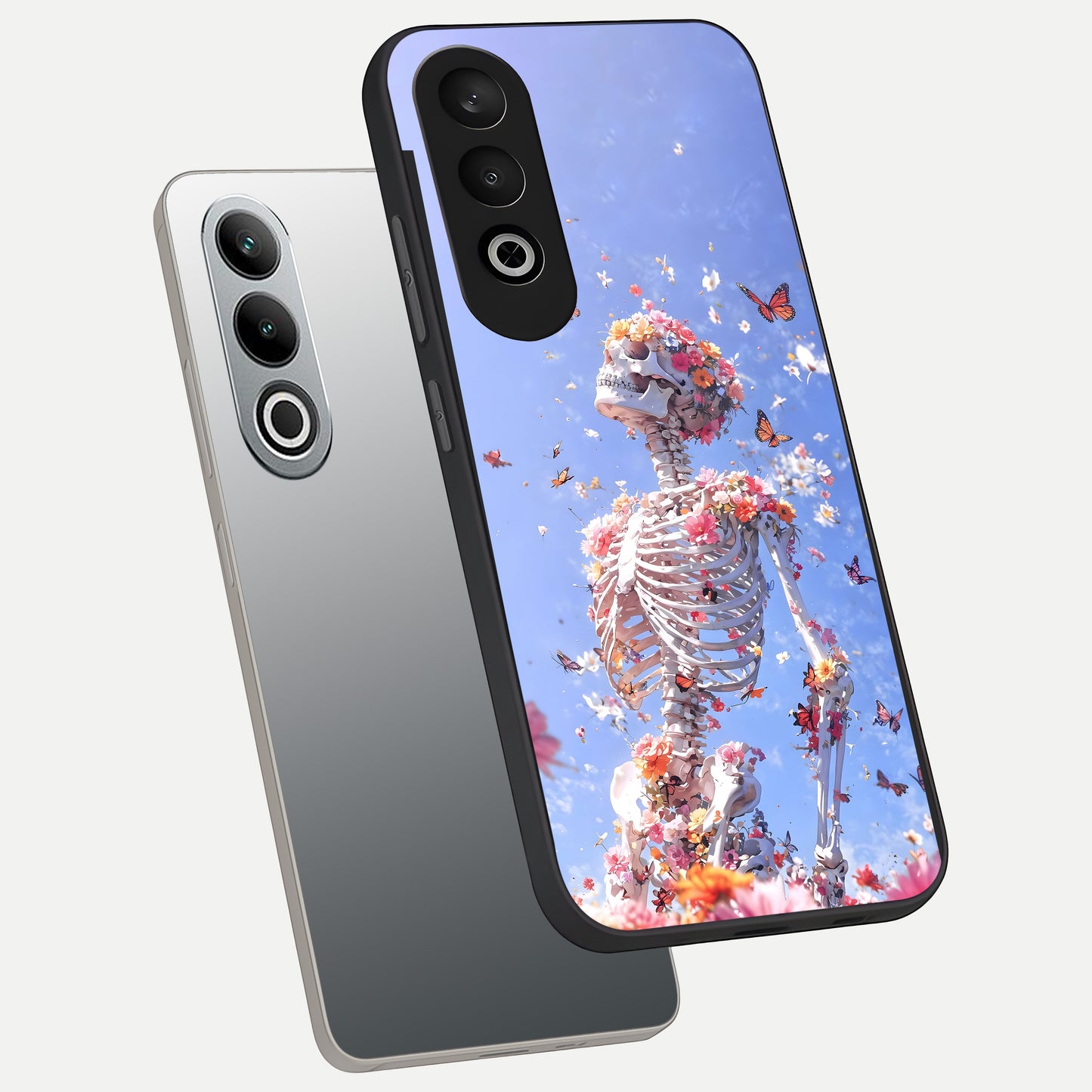  Bloom Beyond Bones phone case For Oneplus Nord CE4 showing premium glass back cover with detailed artwork