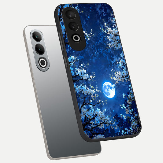  Blossom Moonlight Sky phone case For Oneplus Nord CE4 showing premium glass back cover with detailed artwork