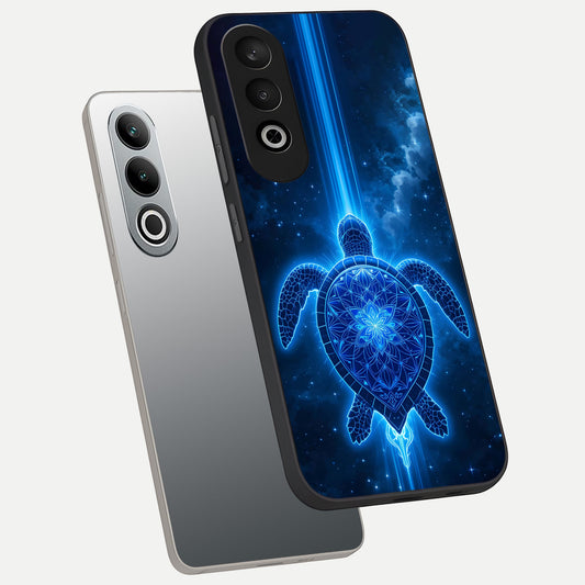  Blue Galaxy Turtle phone case For Oneplus Nord CE4 showing premium glass back cover with detailed artwork