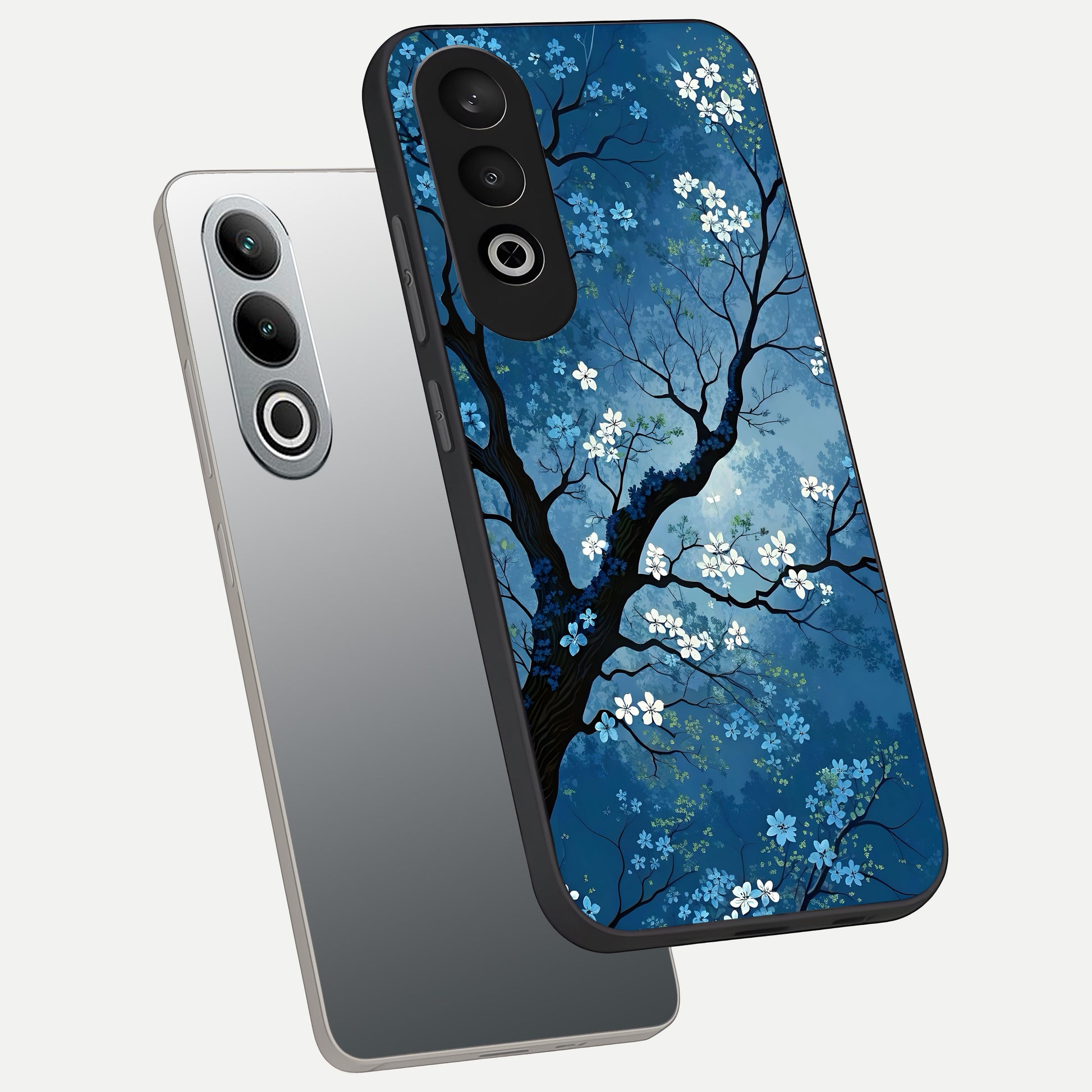  Blue Tree Serenity phone case For Oneplus Nord CE4 showing premium glass back cover with detailed artwork