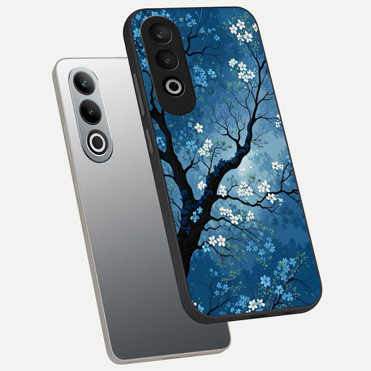  Blue Tree Serenity phone case For Oneplus Nord CE4 showing premium glass back cover with detailed artwork