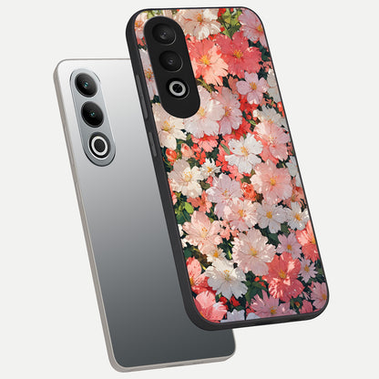  Blush Bloom Field phone case For Oneplus Nord CE4 showing premium glass back cover with detailed artwork