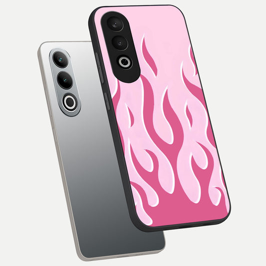  Blush Flame Energy phone case For Oneplus Nord CE4 showing premium glass back cover with detailed artwork