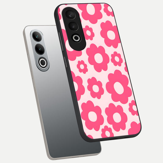  Blush Flower Pop phone case For Oneplus Nord CE4 showing premium glass back cover with detailed artwork