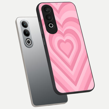  Blush Heart Waves phone case For Oneplus Nord CE4 showing premium glass back cover with detailed artwork