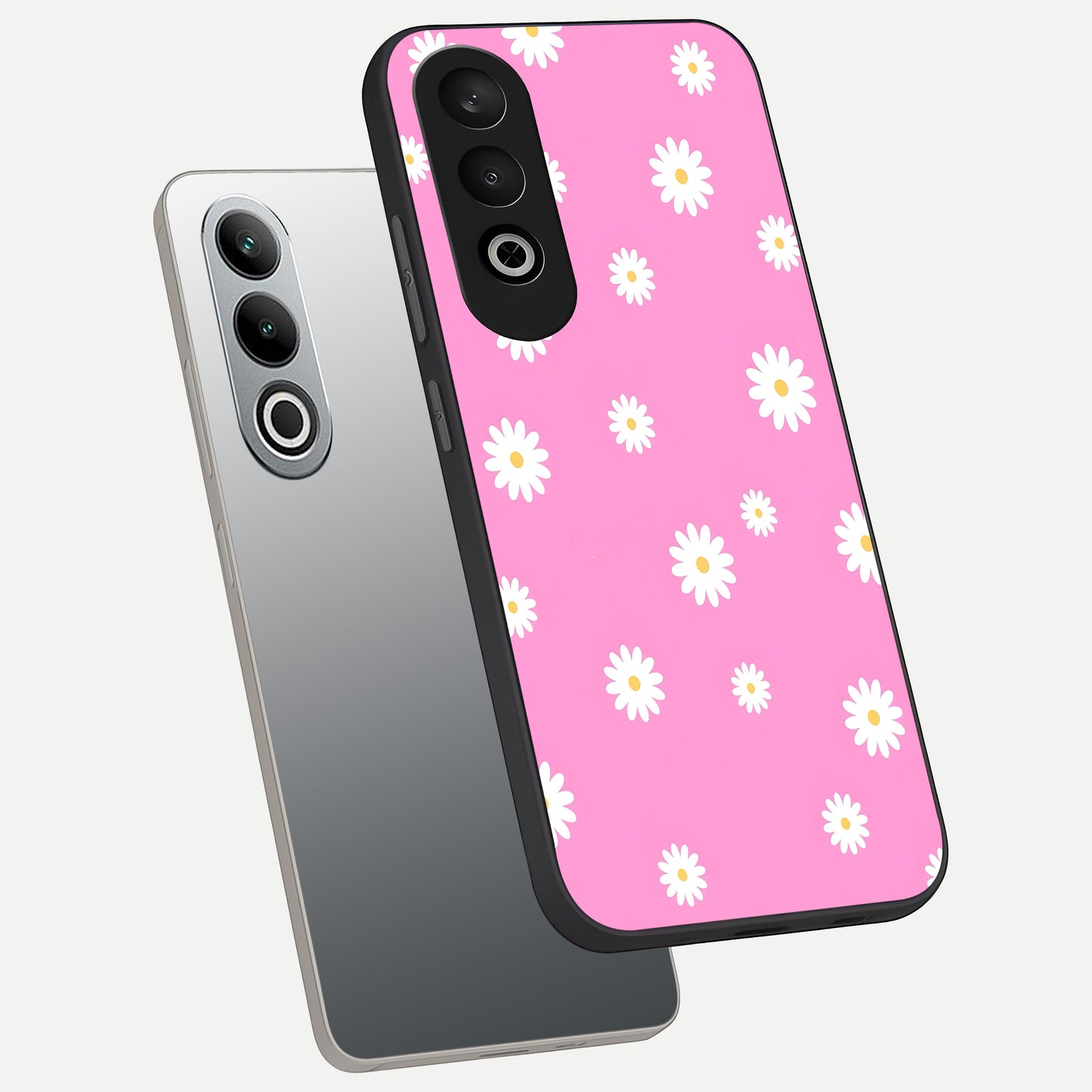  Bubblegum Daisy Pop phone case For Oneplus Nord CE4 showing premium glass back cover with detailed artwork
