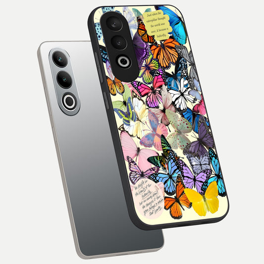 Butterflies Petal Dream phone case For Oneplus Nord CE4 showing premium glass back cover with detailed artwork