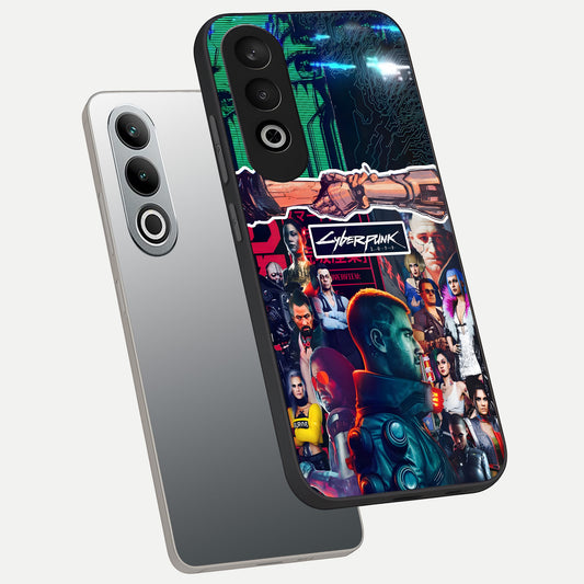  CYBERPUNK Legacy phone case For Oneplus Nord CE4 showing premium glass back cover with detailed artwork