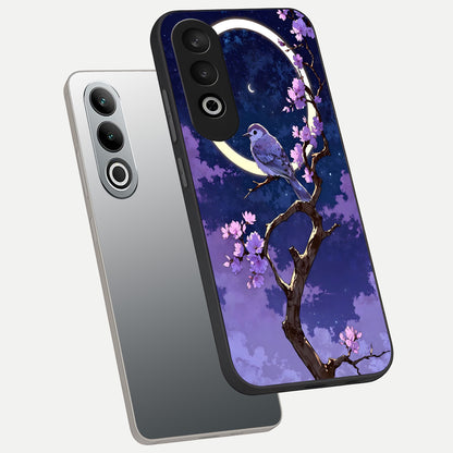  Celestial Bird Blossom phone case For Oneplus Nord CE4 showing premium glass back cover with detailed artwork