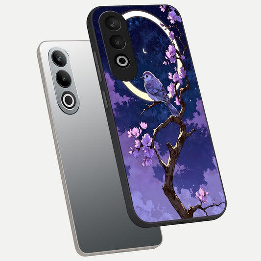  Celestial Bird Blossom phone case For Oneplus Nord CE4 showing premium glass back cover with detailed artwork