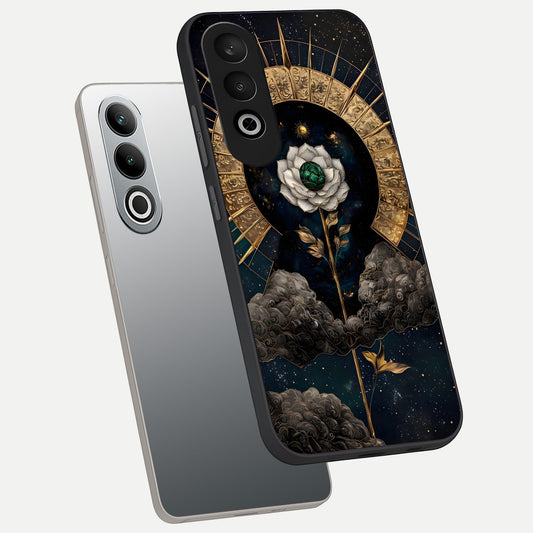  Celestial Lotus Morang phone case For Oneplus Nord CE4 showing premium glass back cover with detailed artwork