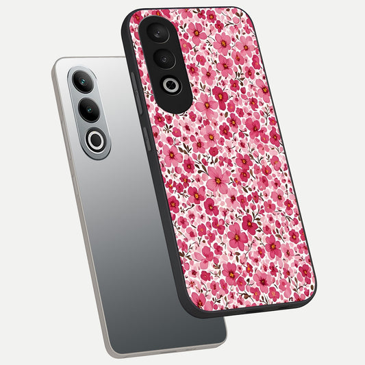  Cherry Blossom Charm phone case For Oneplus Nord CE4 showing premium glass back cover with detailed artwork