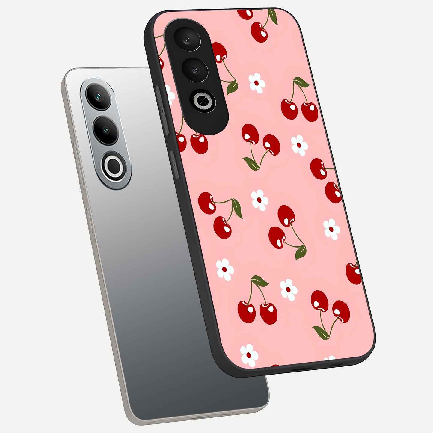  Cherry Love Mood phone case For Oneplus Nord CE4 showing premium glass back cover with detailed artwork