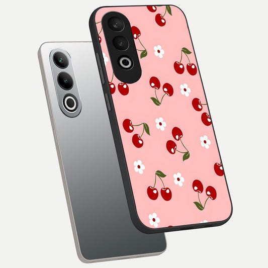  Cherry Love Mood phone case For Oneplus Nord CE4 showing premium glass back cover with detailed artwork