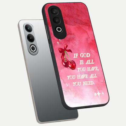  Cherry Quote phone case For Oneplus Nord CE4 showing premium glass back cover with detailed artwork