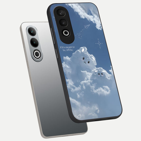  Cloud Bunny Dreams phone case For Oneplus Nord CE4 showing premium glass back cover with detailed artwork