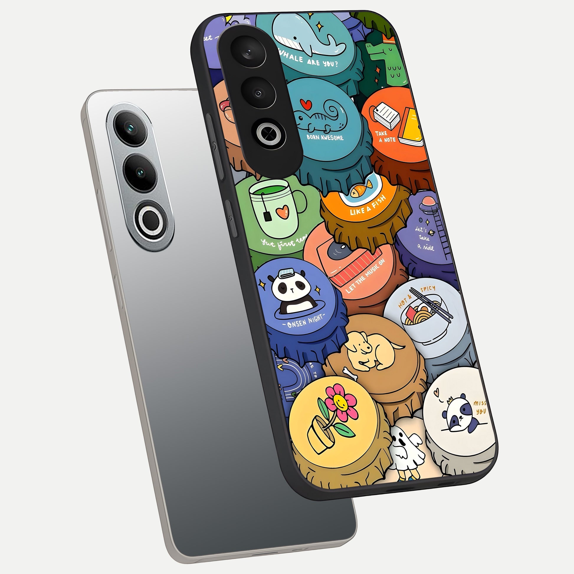  Coins Patterns phone case For Oneplus Nord CE4 showing premium glass back cover with detailed artwork