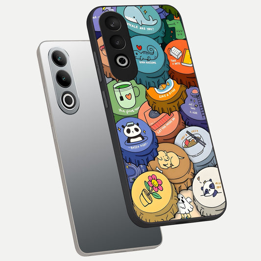  Coins Patterns phone case For Oneplus Nord CE4 showing premium glass back cover with detailed artwork