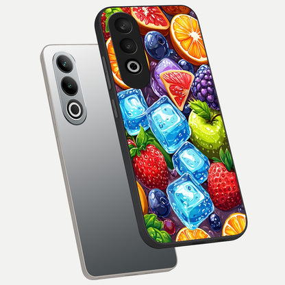  Colorful Fruits with Ice phone case For Oneplus Nord CE4 showing premium glass back cover with detailed artwork