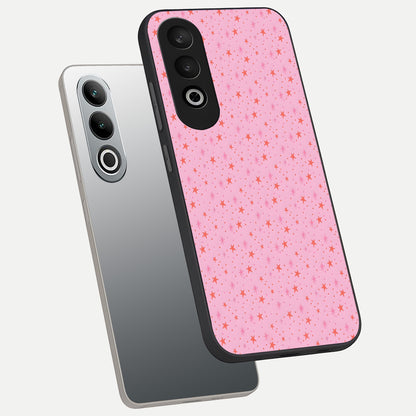  Cosmic Pink Sparkle phone case For Oneplus Nord CE4 showing premium glass back cover with detailed artwork