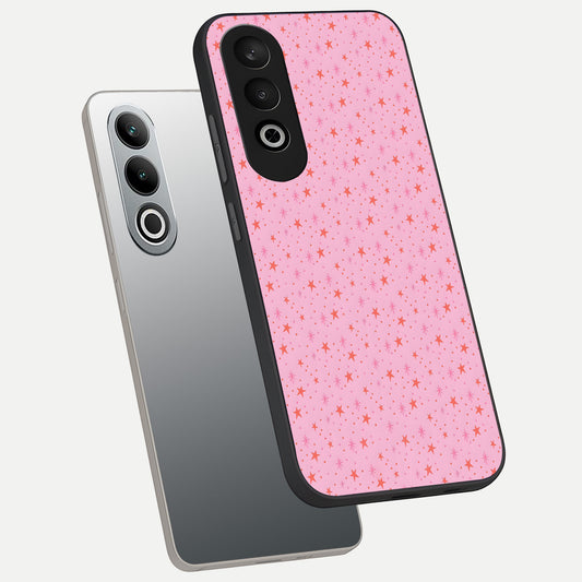  Cosmic Pink Sparkle phone case For Oneplus Nord CE4 showing premium glass back cover with detailed artwork