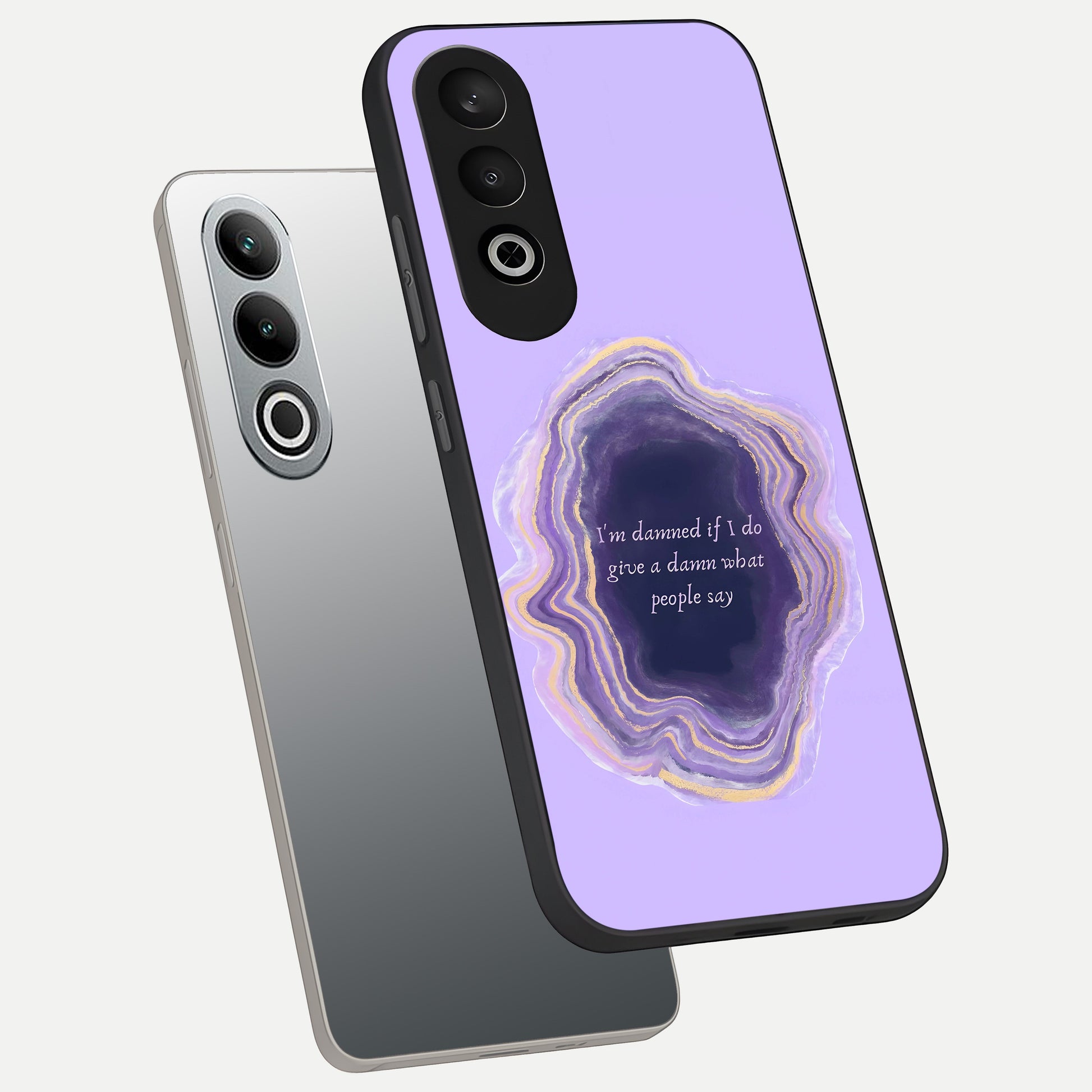  Damned People Quote phone case For Oneplus Nord CE4 showing premium glass back cover with detailed artwork
