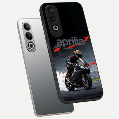  Dark Aprilla phone case For Oneplus Nord CE4 showing premium glass back cover with detailed artwork