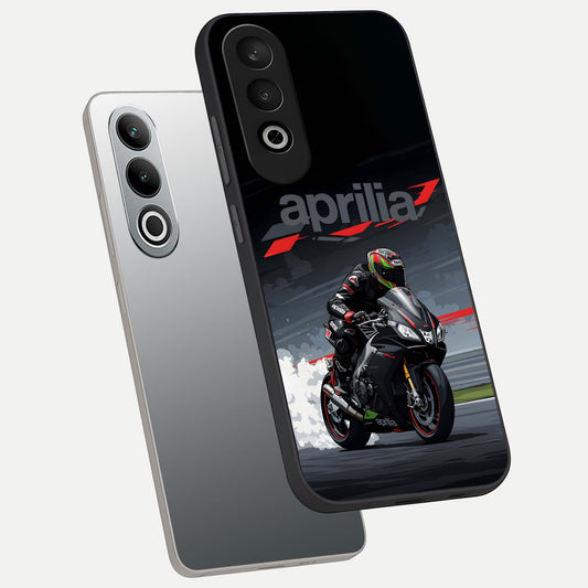  Dark Aprilla phone case For Oneplus Nord CE4 showing premium glass back cover with detailed artwork