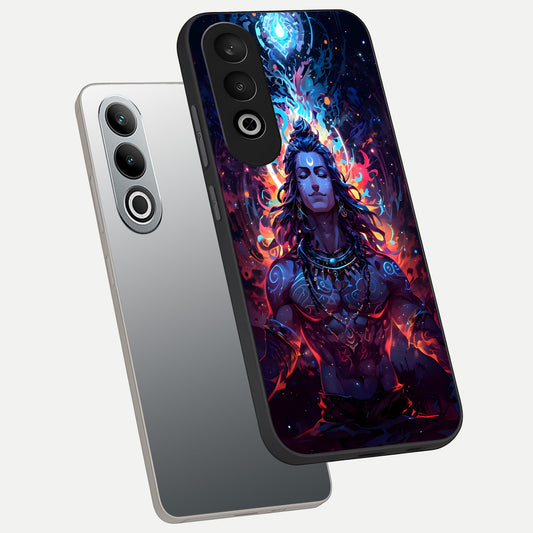  Divine Fire Shiv phone case For Oneplus Nord CE4 showing premium glass back cover with detailed artwork