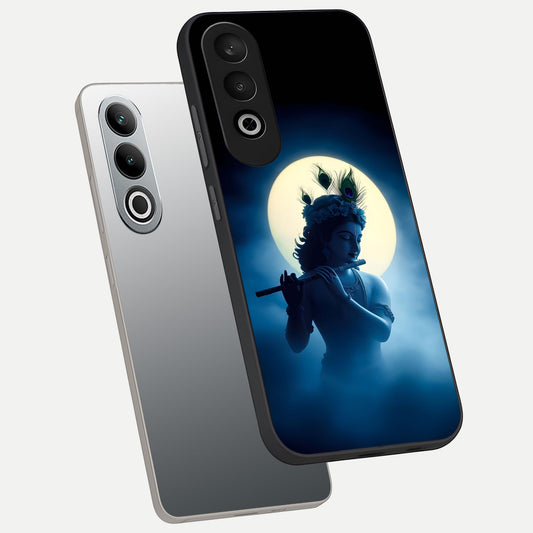  Divine Moon Flute phone case For Oneplus Nord CE4 showing premium glass back cover with detailed artwork