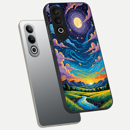  Dreamy Night Landscape phone case For Oneplus Nord CE4 showing premium glass back cover with detailed artwork