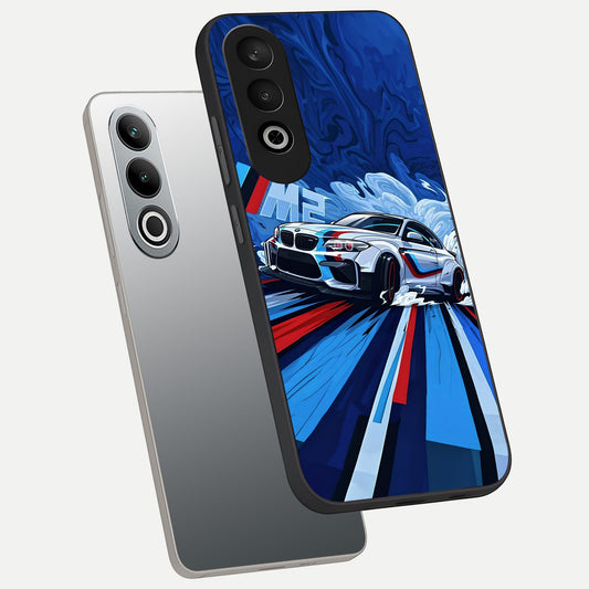  Drift Power Rush phone case For Oneplus Nord CE4 showing premium glass back cover with detailed artwork