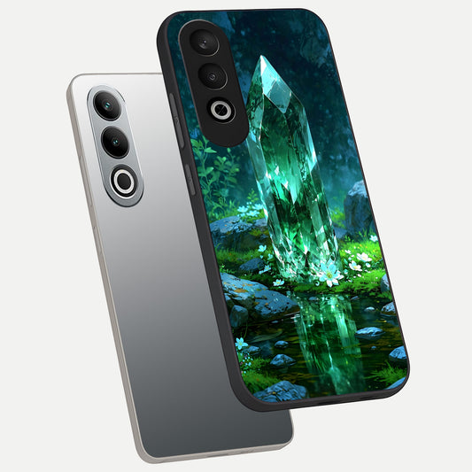  Emerald Light Crystal phone case For Oneplus Nord CE4 showing premium glass back cover with detailed artwork