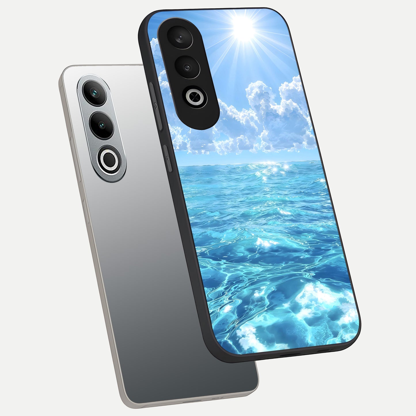  Endless Ocean Horizon phone case For Oneplus Nord CE4 showing premium glass back cover with detailed artwork