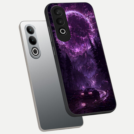  Eternal Cosmic Drive phone case For Oneplus Nord CE4 showing premium glass back cover with detailed artwork